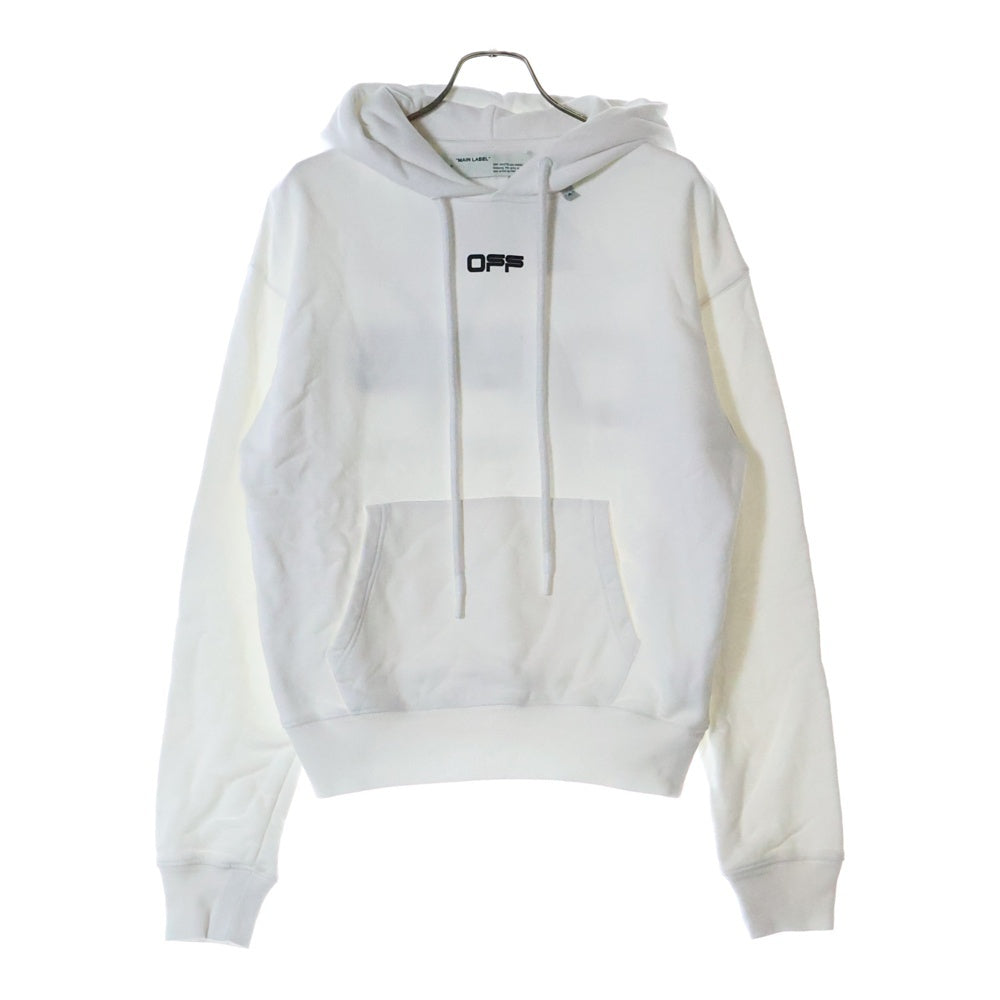 OFF-WHITE(オフホワイト) 20SS Wave Line Logo Over Hoodie プルオーバースウェットパーカー フーディー ホワイト OMBB037R20E30004