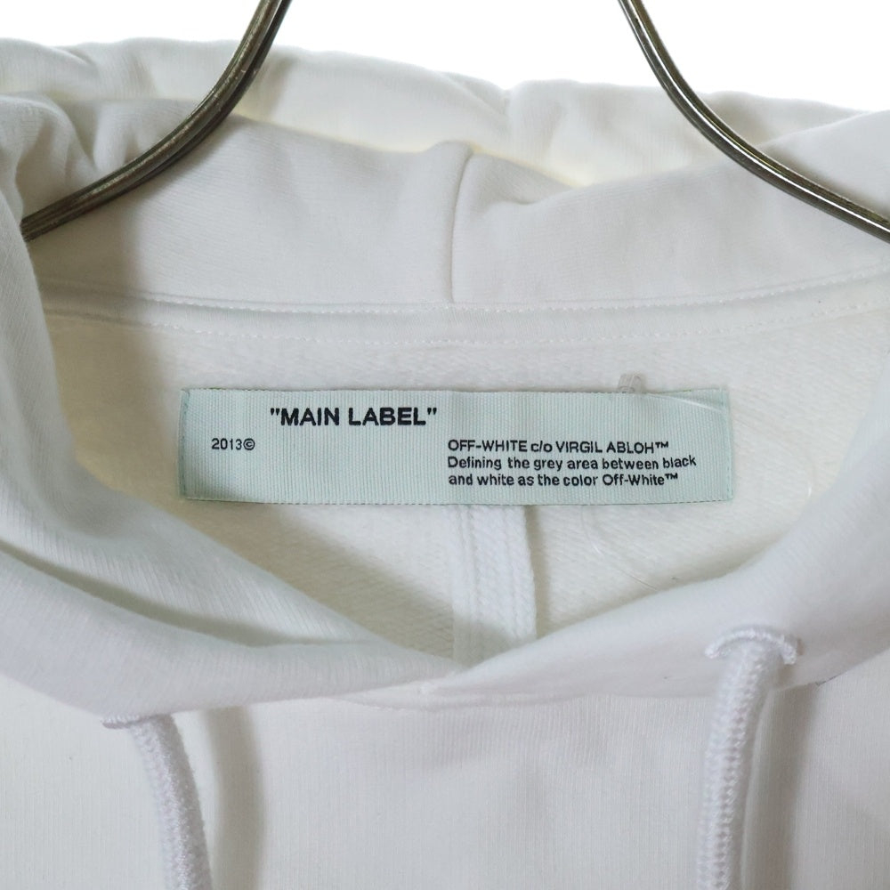 OFF-WHITE(オフホワイト) 20SS Wave Line Logo Over Hoodie プルオーバースウェットパーカー フーディー ホワイト OMBB037R20E30004