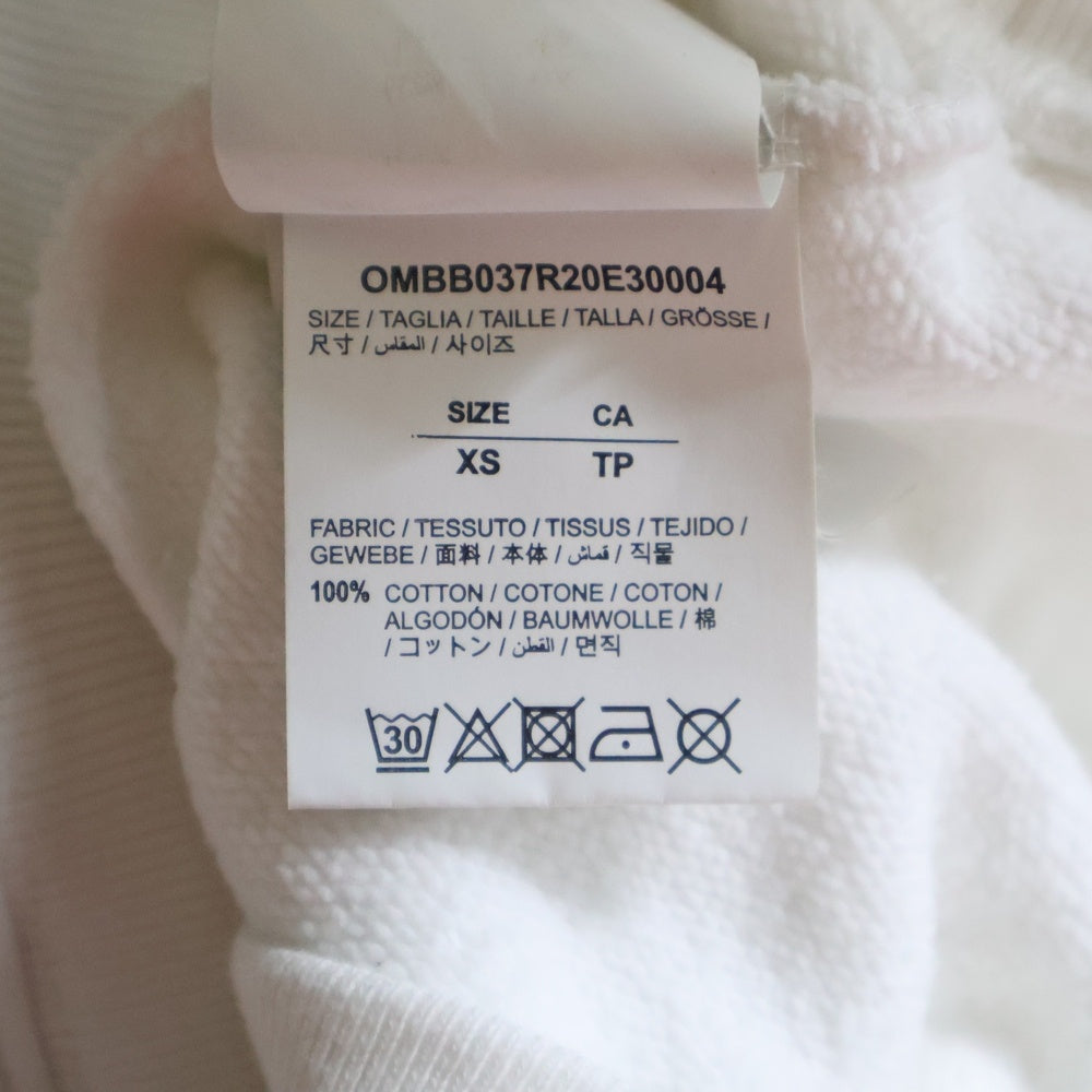 OFF-WHITE(オフホワイト) 20SS Wave Line Logo Over Hoodie プルオーバースウェットパーカー フーディー ホワイト OMBB037R20E30004