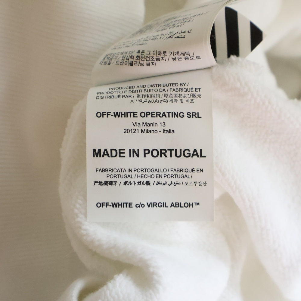 OFF-WHITE(オフホワイト) 20SS Wave Line Logo Over Hoodie プルオーバースウェットパーカー フーディー ホワイト OMBB037R20E30004
