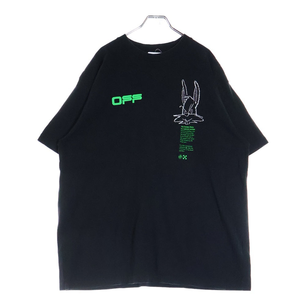 OFF-WHITE(オフホワイト) 20SS Rabbit T-Shirt オーバーサイズ 刺繍半袖Tシャツ ブラック OMAA038R20185008