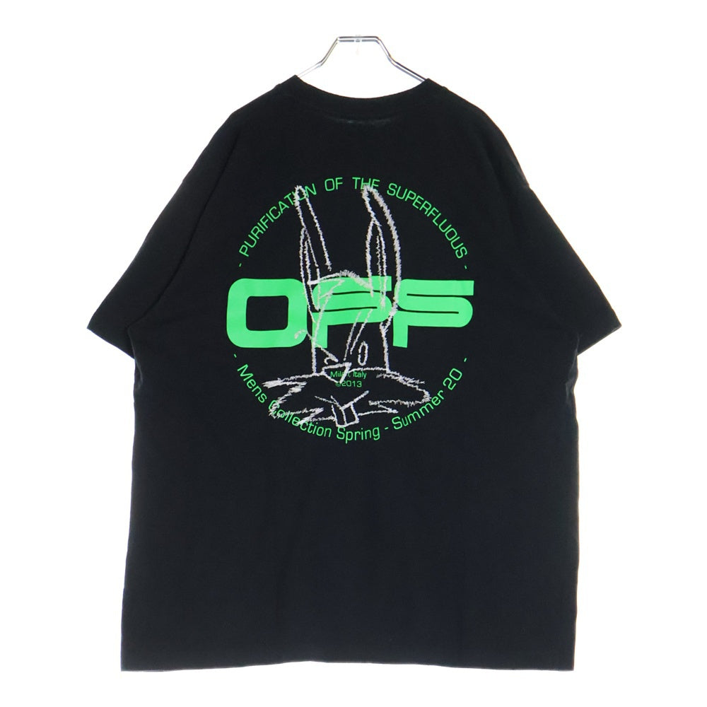 OFF-WHITE(オフホワイト) 20SS Rabbit T-Shirt オーバーサイズ 刺繍半袖Tシャツ ブラック OMAA038R20185008