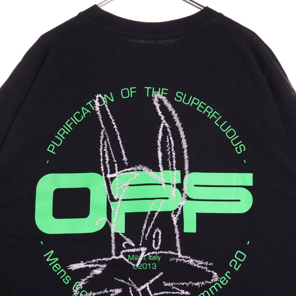 OFF-WHITE(オフホワイト) 20SS Rabbit T-Shirt オーバーサイズ 刺繍半袖Tシャツ ブラック OMAA038R20185008