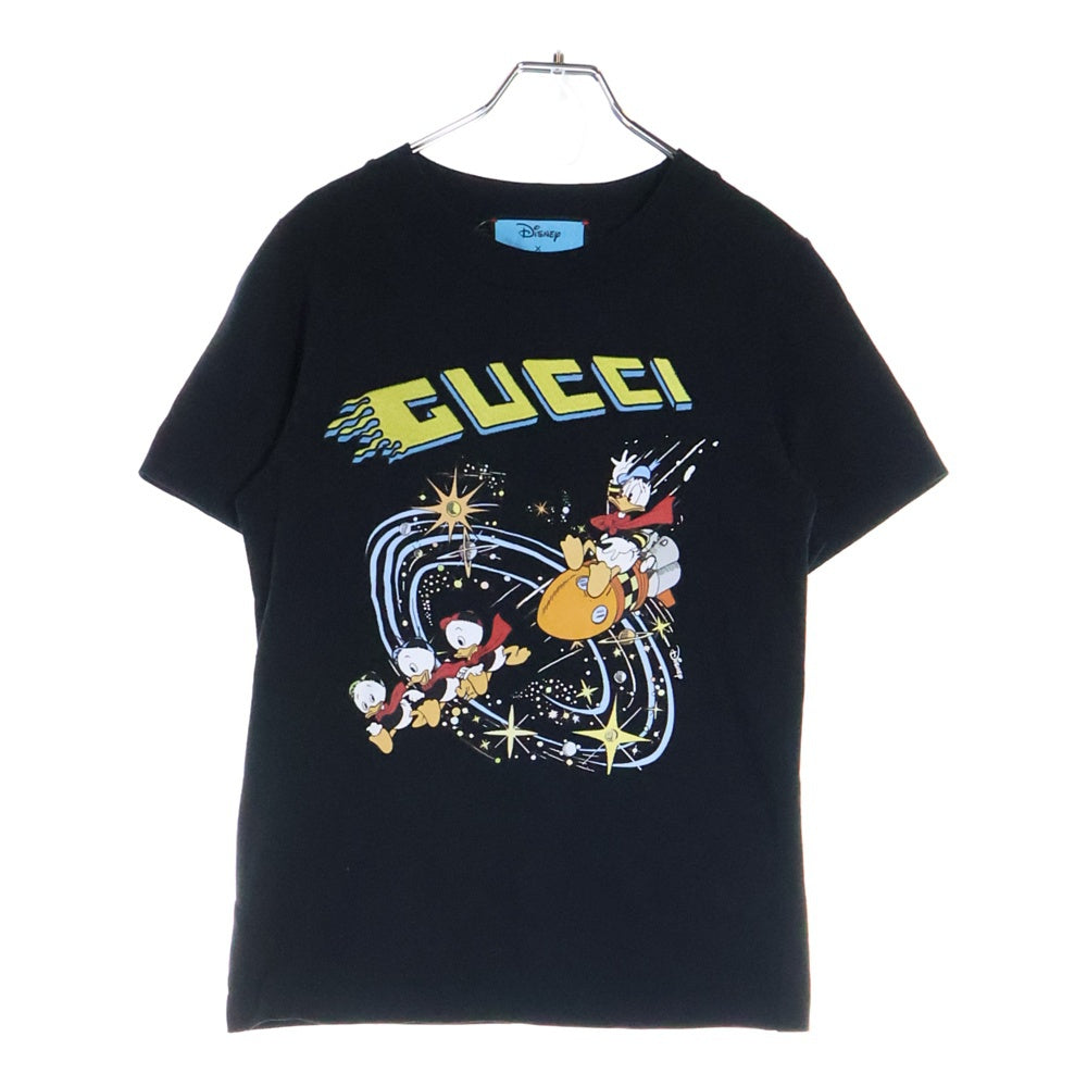 GUCCI(グッチ) ×Disney Donald Duck Rocket T-Shirt ディズニー 刺繍半袖Tシャツ ブラック 644671 XJDBD