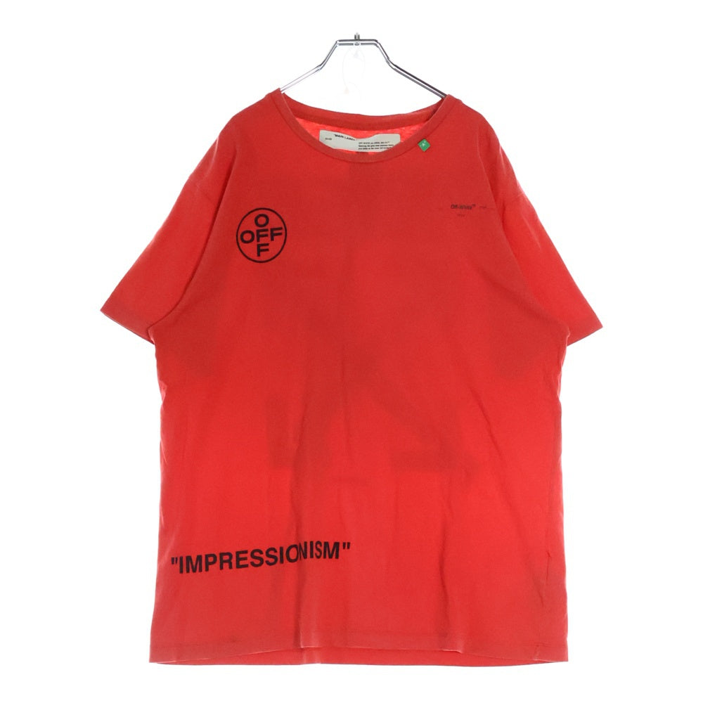 OFF-WHITE(オフホワイト) 19SS Stencil T-Shirt オーバーサイズ半袖Tシャツ レッド OMAA038R19185015