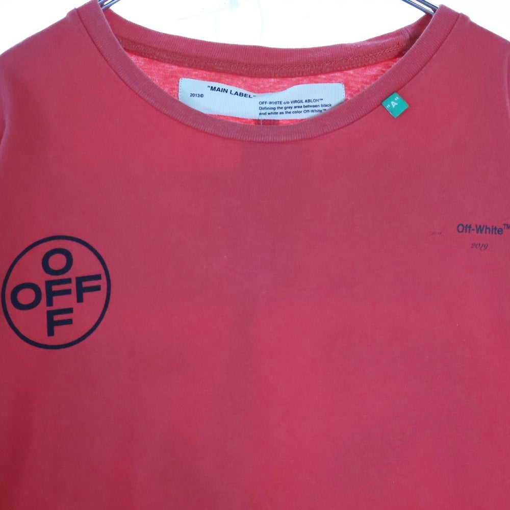 OFF-WHITE(オフホワイト) 19SS Stencil T-Shirt オーバーサイズ半袖Tシャツ レッド OMAA038R19185015