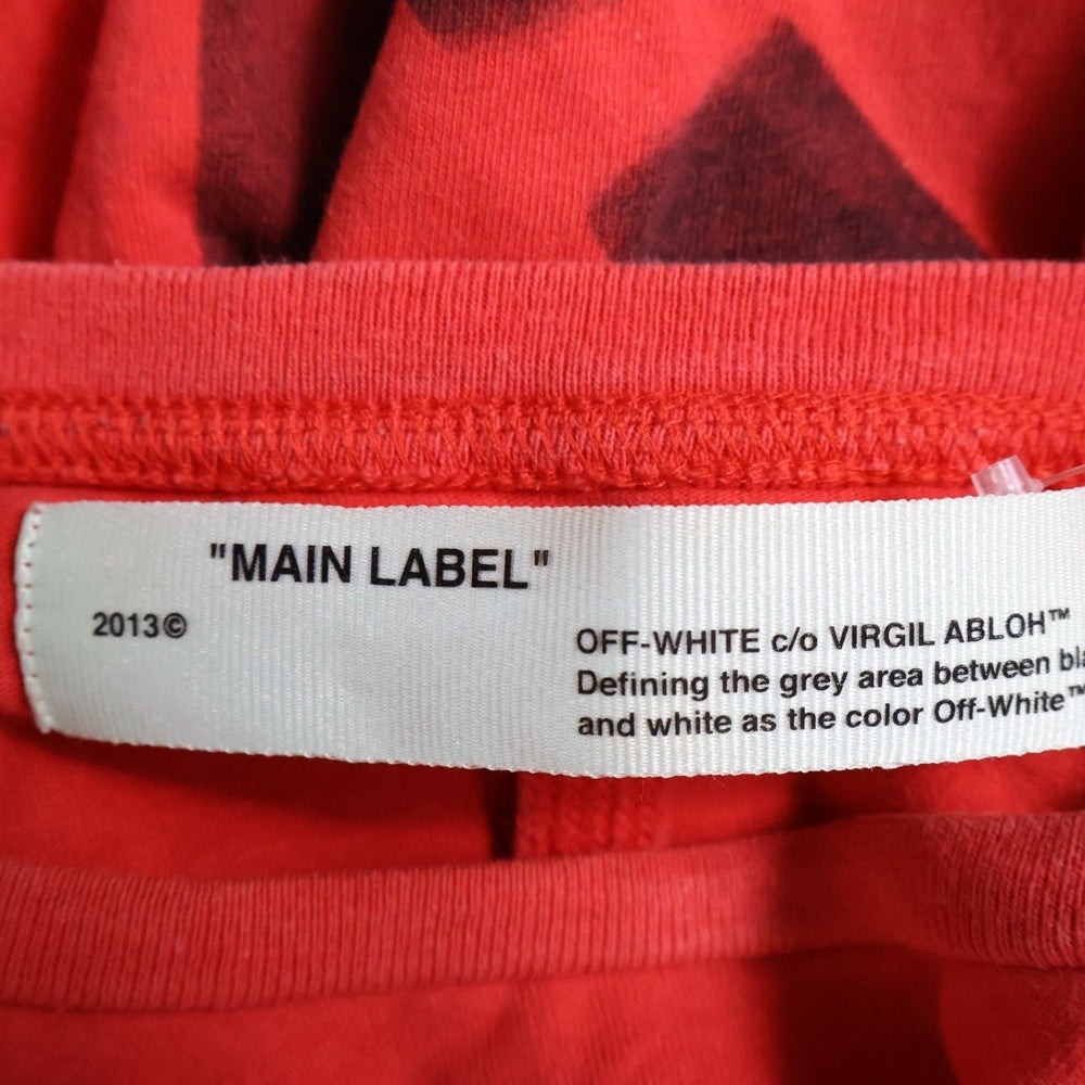 OFF-WHITE(オフホワイト) 19SS Stencil T-Shirt オーバーサイズ半袖Tシャツ レッド OMAA038R19185015