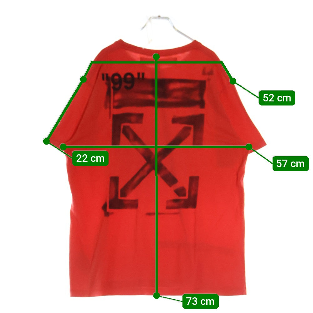 OFF-WHITE(オフホワイト) 19SS Stencil T-Shirt オーバーサイズ半袖Tシャツ レッド OMAA038R19185015