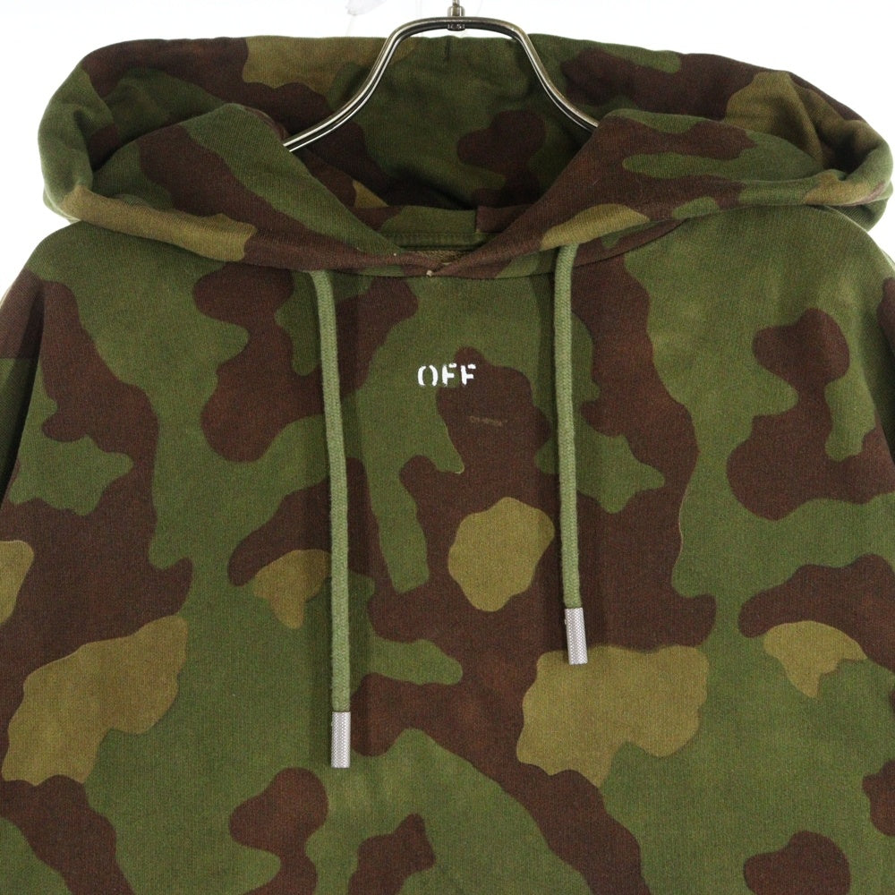 OFF-WHITE(オフホワイト) 17AW Diag Camouflage Hoodie カモフラージュ 迷彩プルオーバースウェットパーカー フーディー カーキ OMBB009F17601028