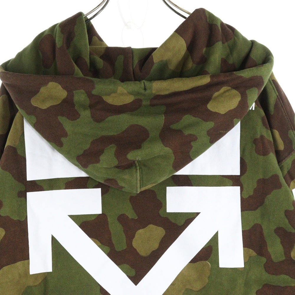 OFF-WHITE(オフホワイト) 17AW Diag Camouflage Hoodie カモフラージュ 迷彩プルオーバースウェットパーカー フーディー カーキ OMBB009F17601028