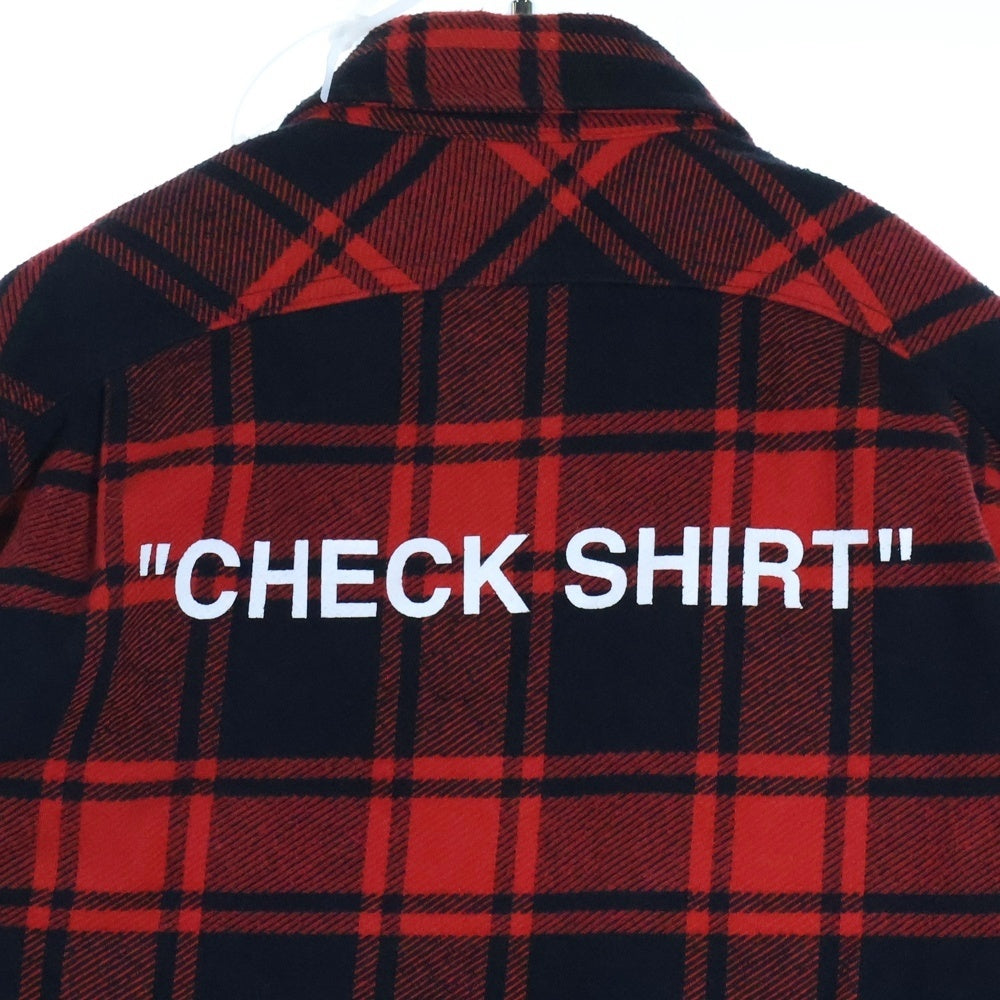 OFF-WHITE(オフホワイト) 18AW Quote Flannel Shirt 長袖チェックシャツ ネルシャツ レッド OMGA060E18A27010