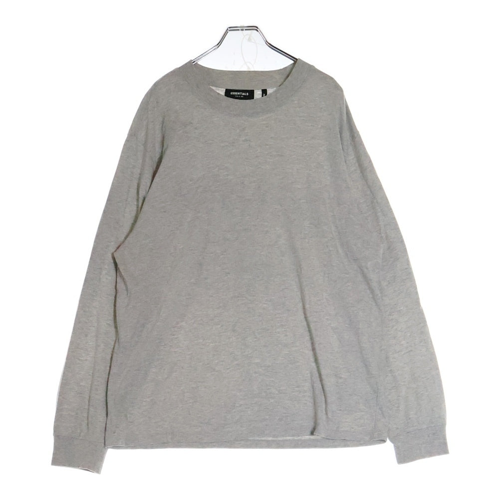 FEAR OF GOD ESSENTIALS(フィアオブゴッド エッセンシャルズ) L/S T-SHIRT バックリフレクターロゴ 長袖Tシャツ ロンT グレー