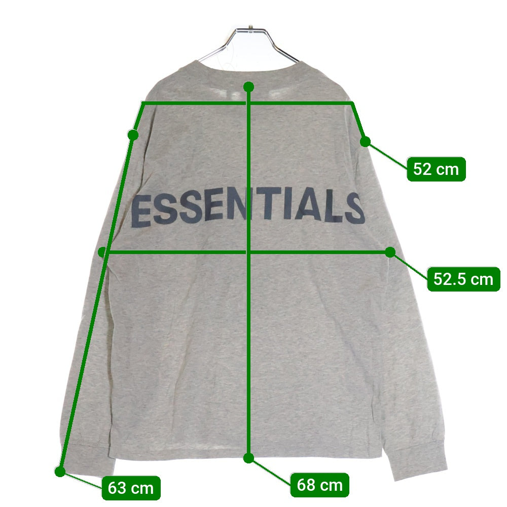 FEAR OF GOD ESSENTIALS(フィアオブゴッド エッセンシャルズ) L/S T-SHIRT バックリフレクターロゴ 長袖Tシャツ ロンT グレー