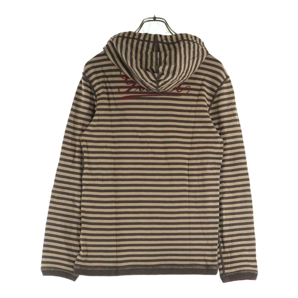 GUCCI(グッチ) Hoodie ボーダープルオーバーパーカー フーディー ブラウン 222018 X3430