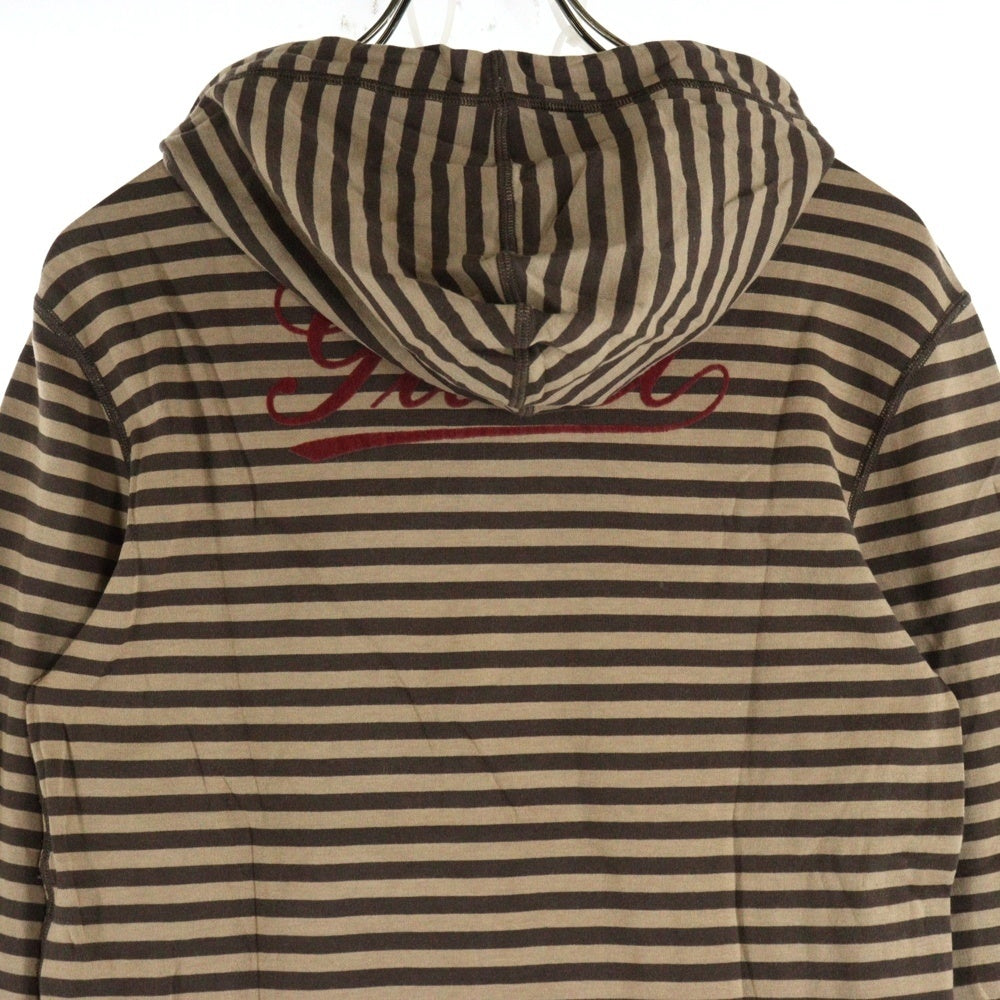GUCCI(グッチ) Hoodie ボーダープルオーバーパーカー フーディー ブラウン 222018 X3430
