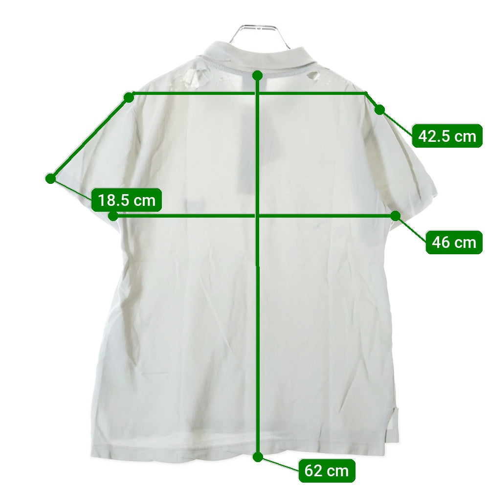 BALENCIAGA(バレンシアガ) Short Sleeve Fitted Polo ショートスリーブフィッテッドポロ ロゴエンブロイダリー半袖ポロシャツ 833244 TSVC7 グレー