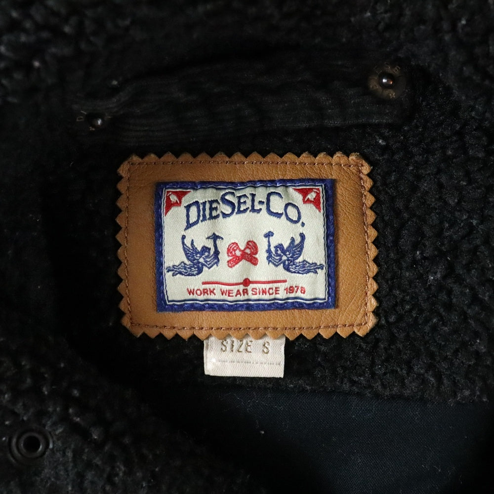 DIESEL(ディーゼル) コーデュロイ切り替え ジップアップジャケット フーディー ブラック