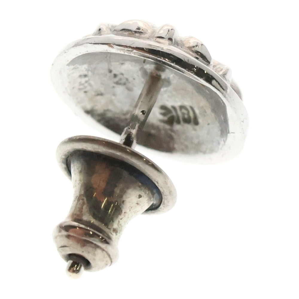 CHROME HEARTS(クロムハーツ) 18KWG STUD CRSBLL 1/DIA クロスボールスタッドピアス 1ダイヤ シルバー