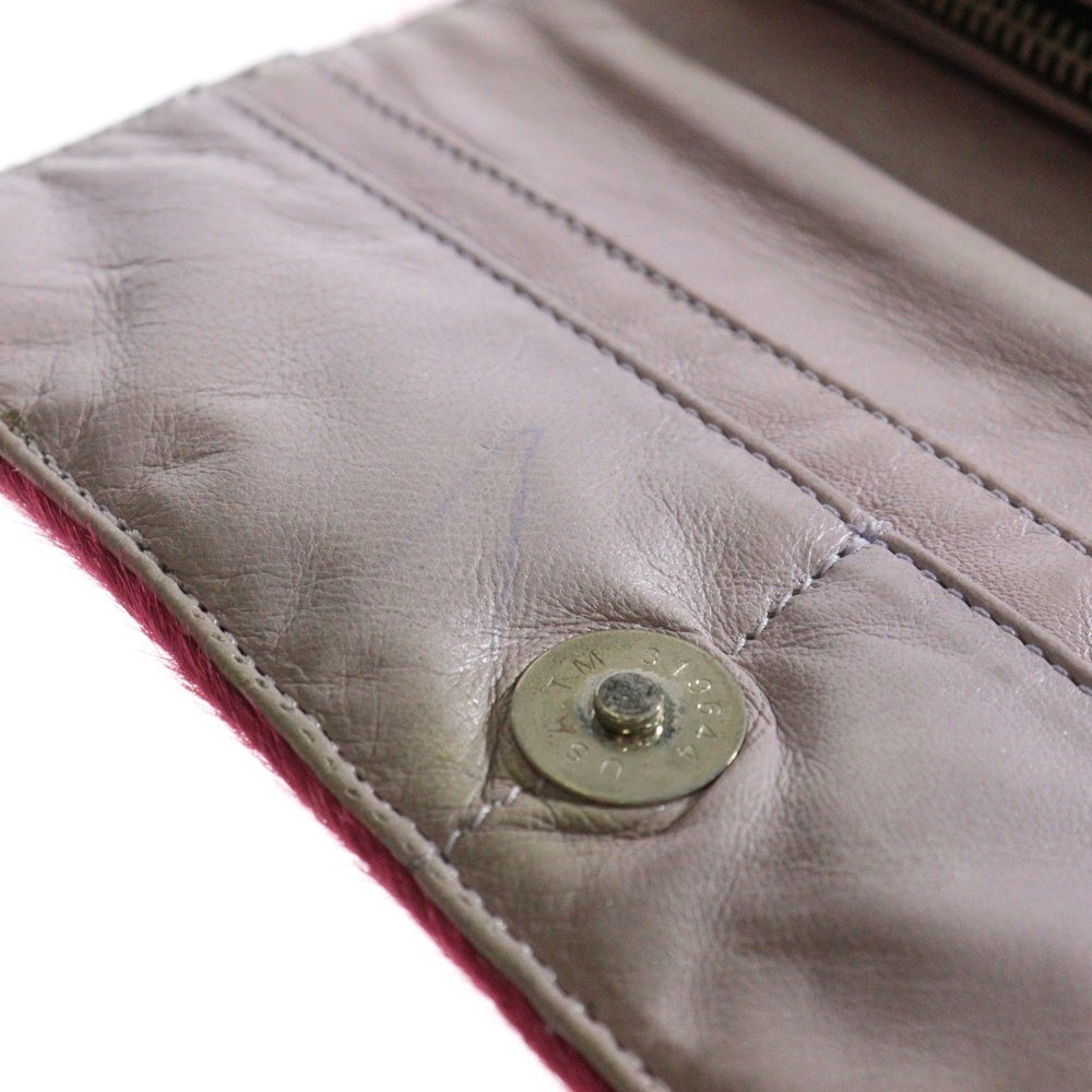 CHROME HEARTS(クロムハーツ) JUDY ハラコレザー CHプラスボタン ピンク 長財布 ジュディ ウォレット