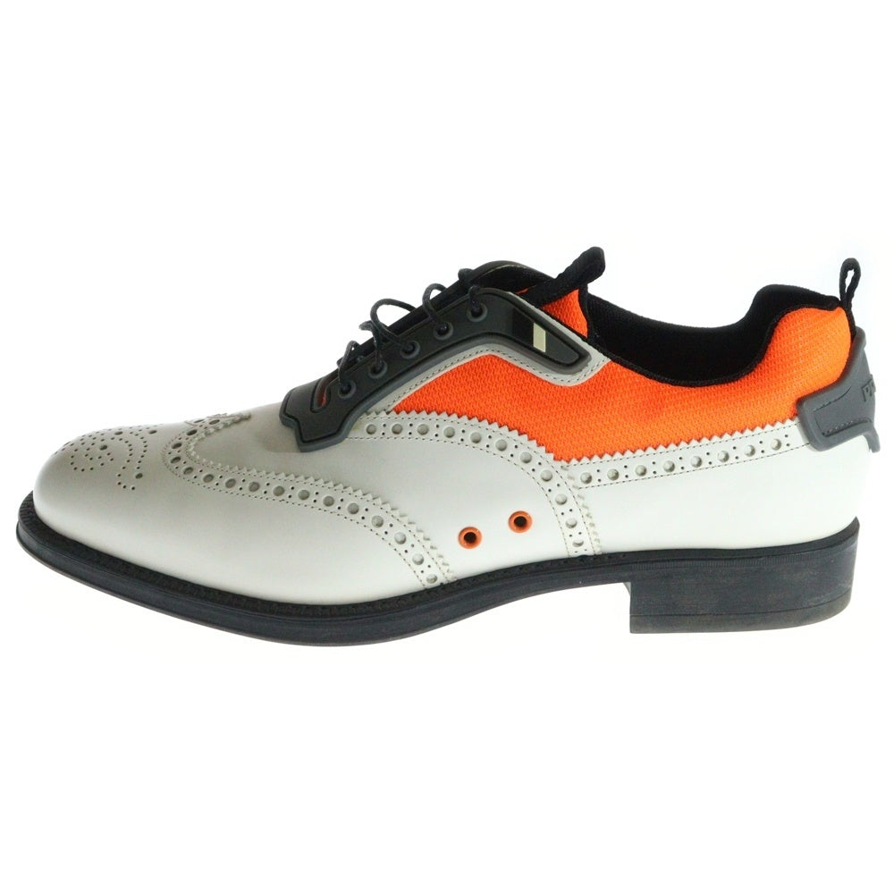 PRADA(プラダ) ウィングチップ レースアップ レザーローカットシューズ ホワイト 2EG211