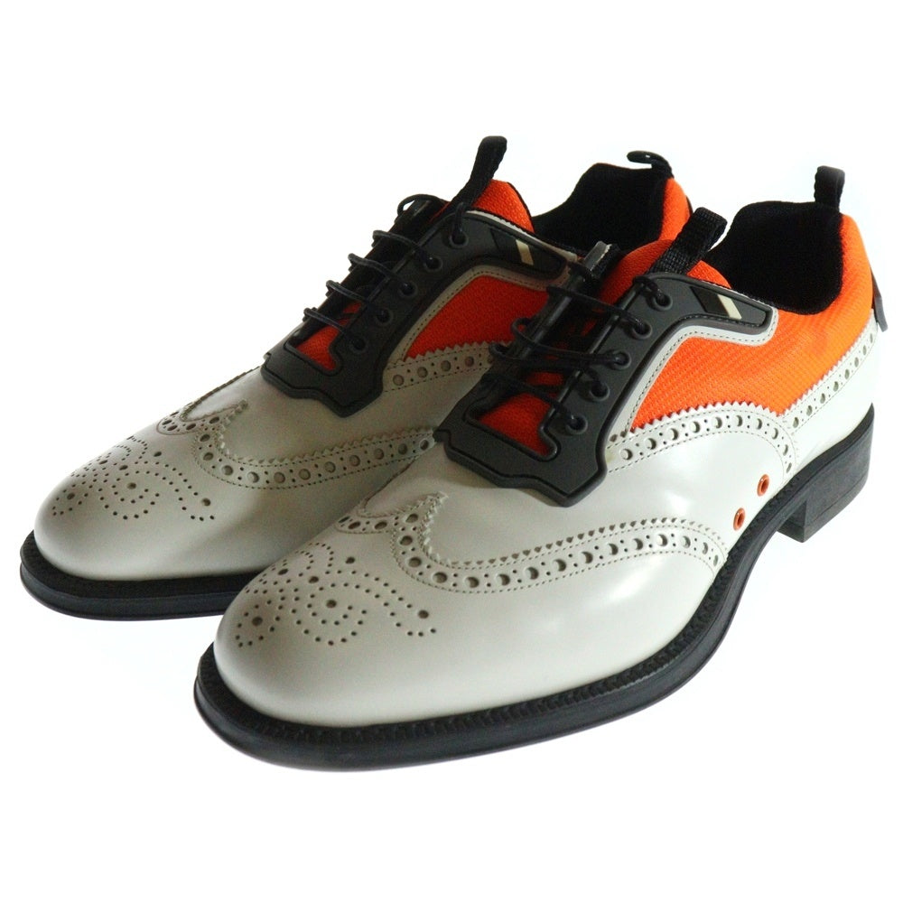 PRADA(プラダ) ウィングチップ レースアップ レザーローカットシューズ ホワイト 2EG211