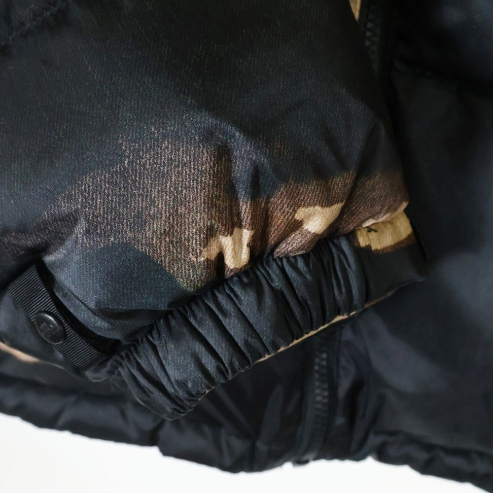 SUPREME(シュプリーム) 21AW ×THE NORTH FACE Bleached Denim Print Nuptse Jacket ノースフェイス ブリーチデニムプリント ヌプシ ダウンジャケット ブラック/ベージュ ND52100I