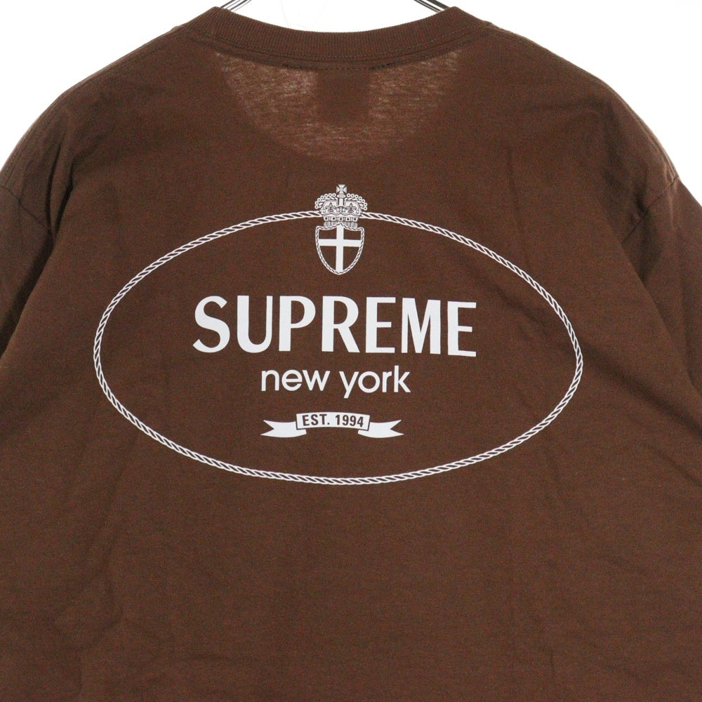SUPREME(シュプリーム) 24AW Crest Tee クレスト 半袖Tシャツ ブラウン