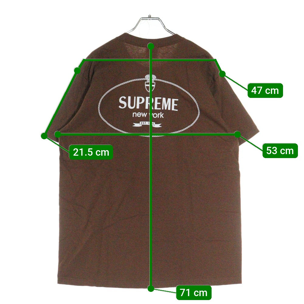 SUPREME(シュプリーム) 24AW Crest Tee クレスト 半袖Tシャツ ブラウン
