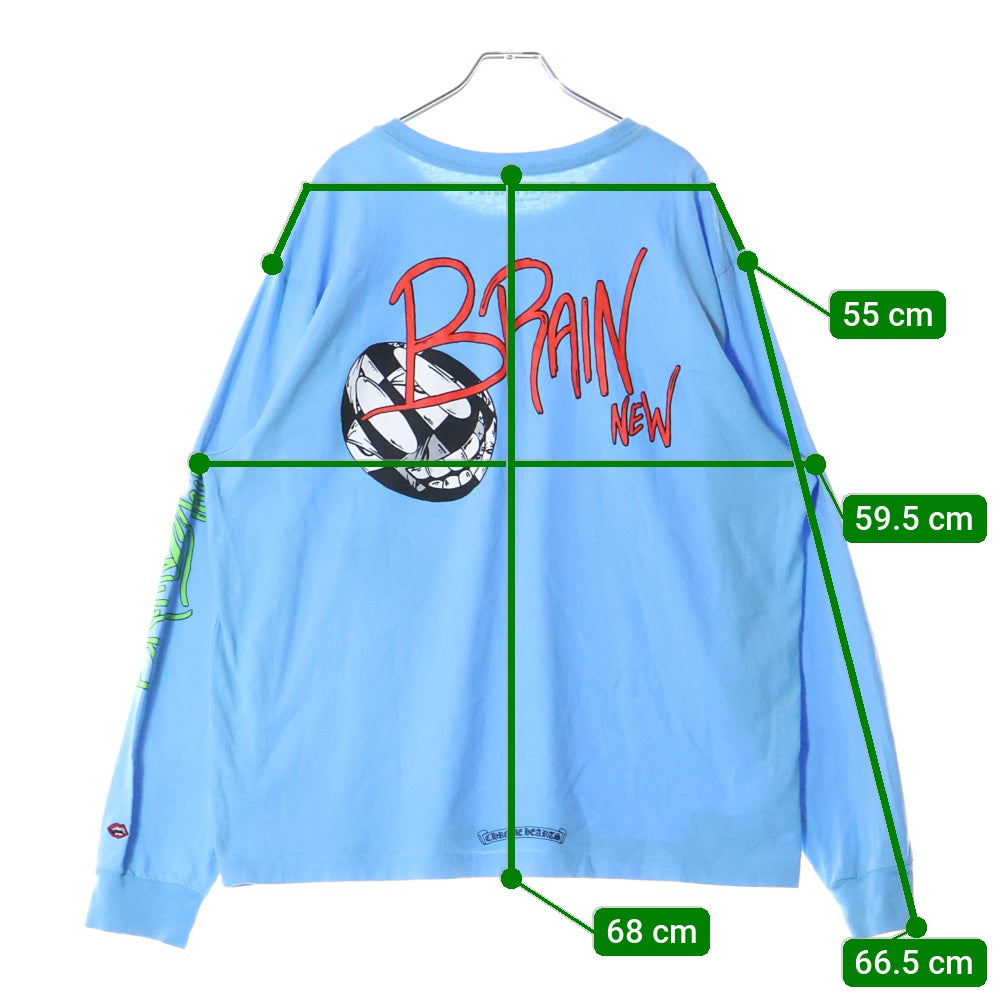 CHROME HEARTS(クロムハーツ) ×MATTY BOY BRAIN NEW L/S TEE マッティボーイ ブレインニュー 長袖Tシャツ ロングスリーブカットソー ブルー