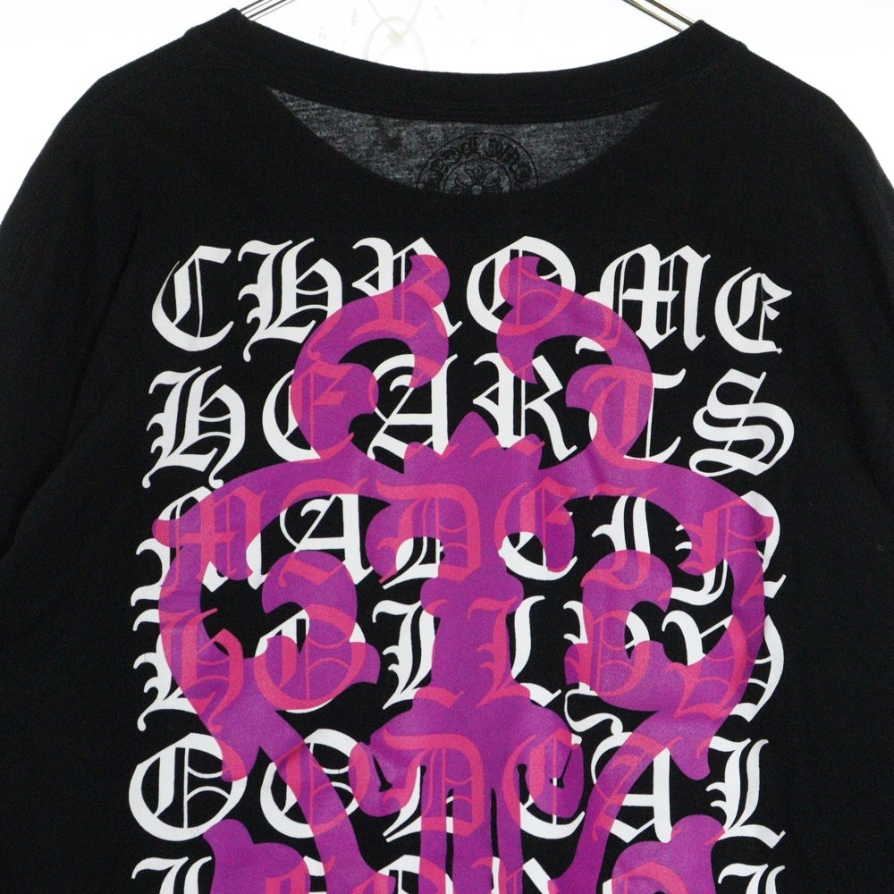 CHROME HEARTS(クロムハーツ) CH L/S 1 ヴァインダガープリント長袖カットソー ロングスリーブ ロンT ブラック/パープル