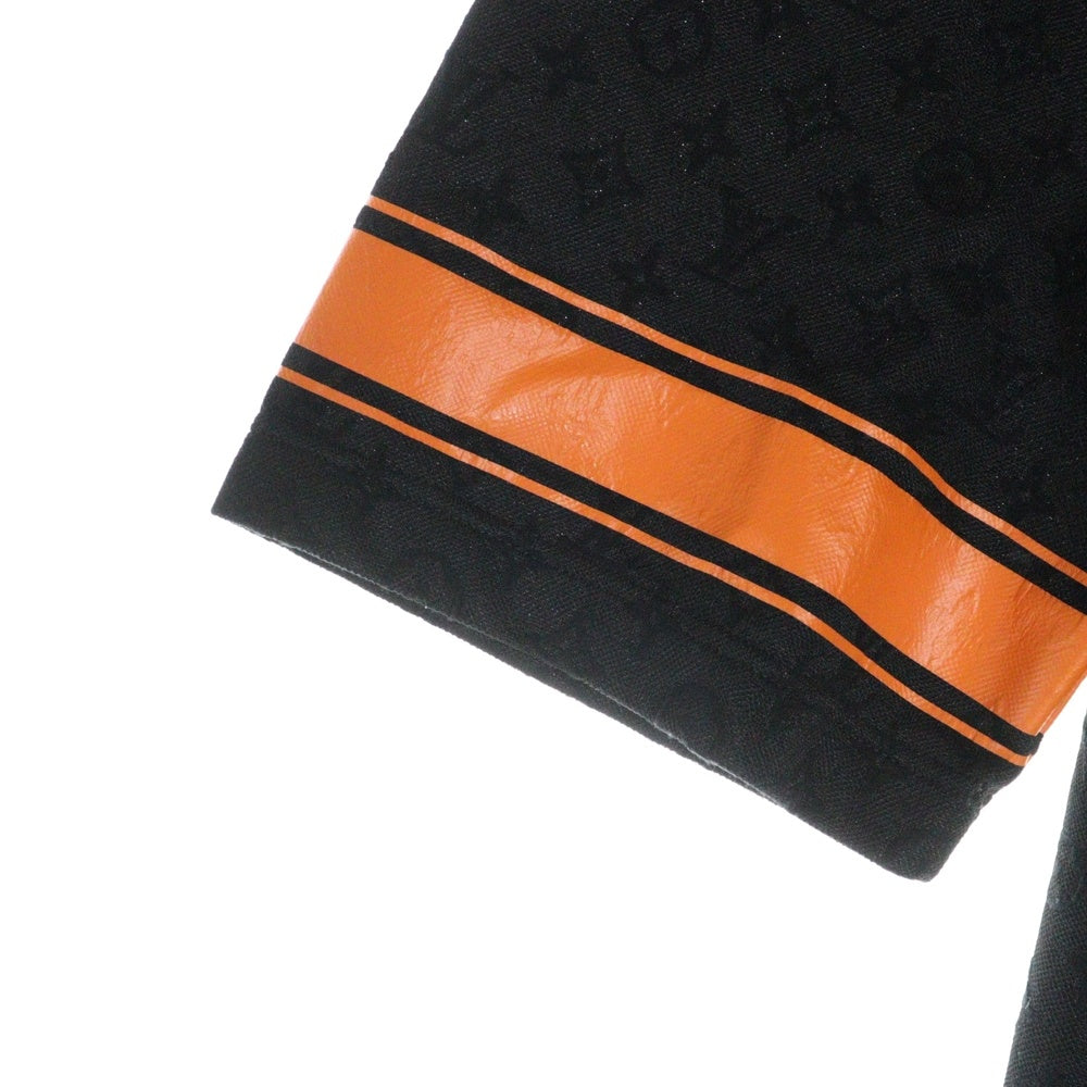 LOUIS VUITTON(ルイヴィトン) 23SS モノグラムスポーティVネックTシャツ ロゴプリントVネック半袖Tシャツ RM231 VV4 HOY67W ブラック/オレンジ