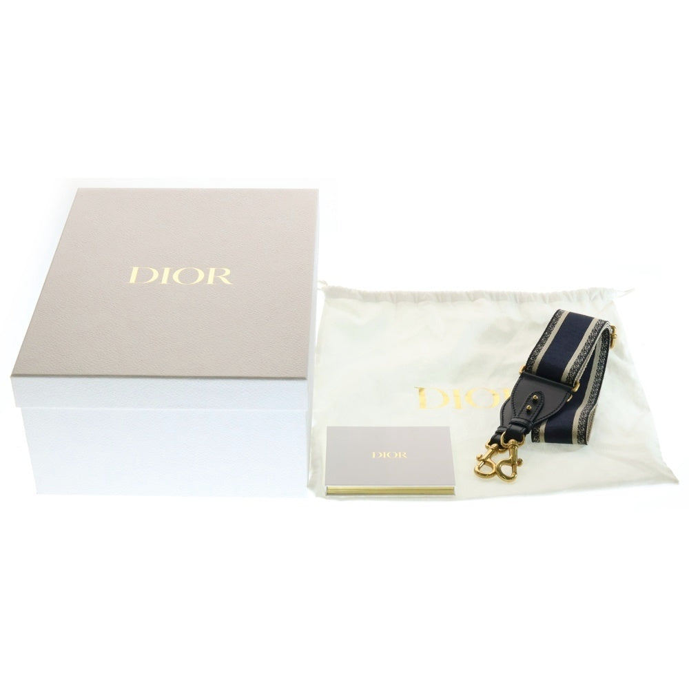Christian Dior(クリスチャンディオール) LADY DIOR ミディアム ウィッカー かごバッグ ネイビー/ブラウン