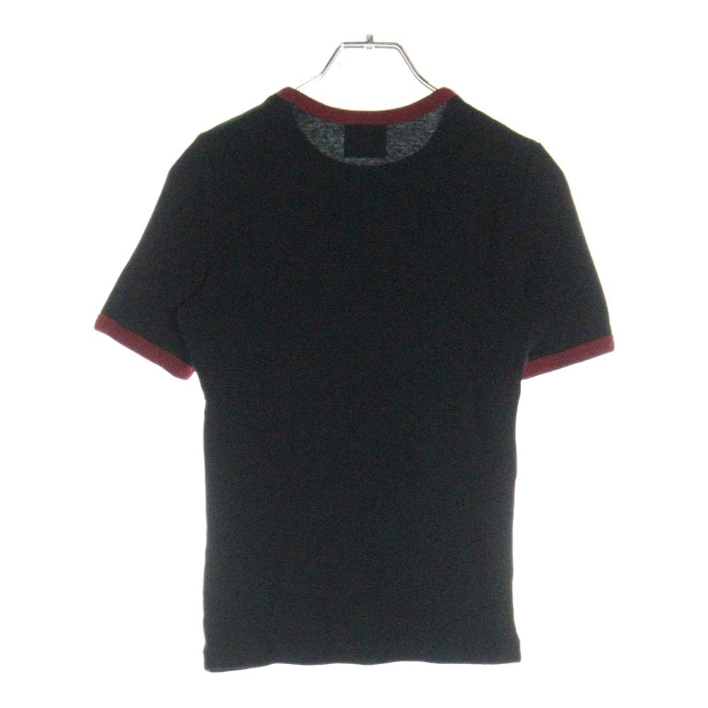 COURREGES(クレージュ) 25SS SIGNATURE CONTRAST T-SHIRT シグネチャーコントラストTシャツ 半袖Tシャツ 125JTS017JS0203B087 ブラック/レッド レディース