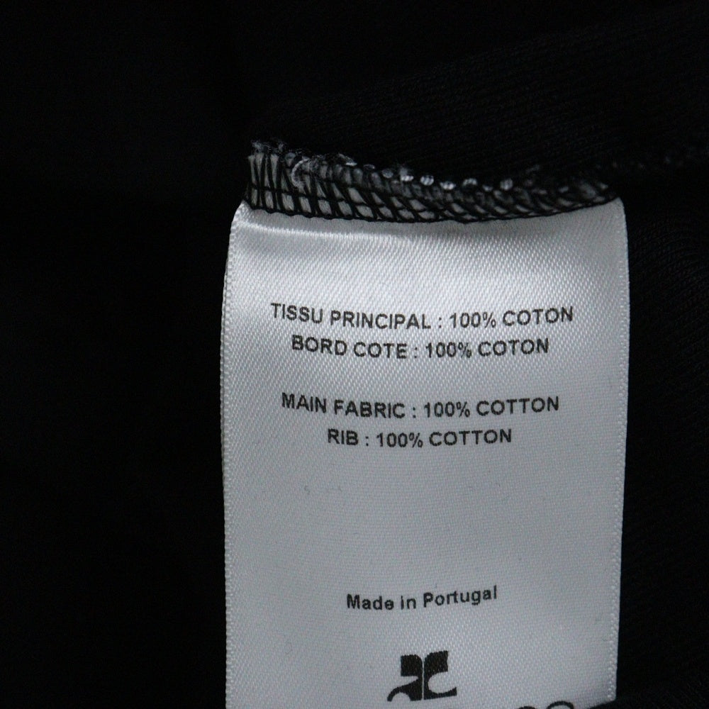 COURREGES(クレージュ) 25SS SIGNATURE CONTRAST T-SHIRT シグネチャーコントラストTシャツ 半袖Tシャツ 125JTS017JS0203B087 ブラック/レッド レディース