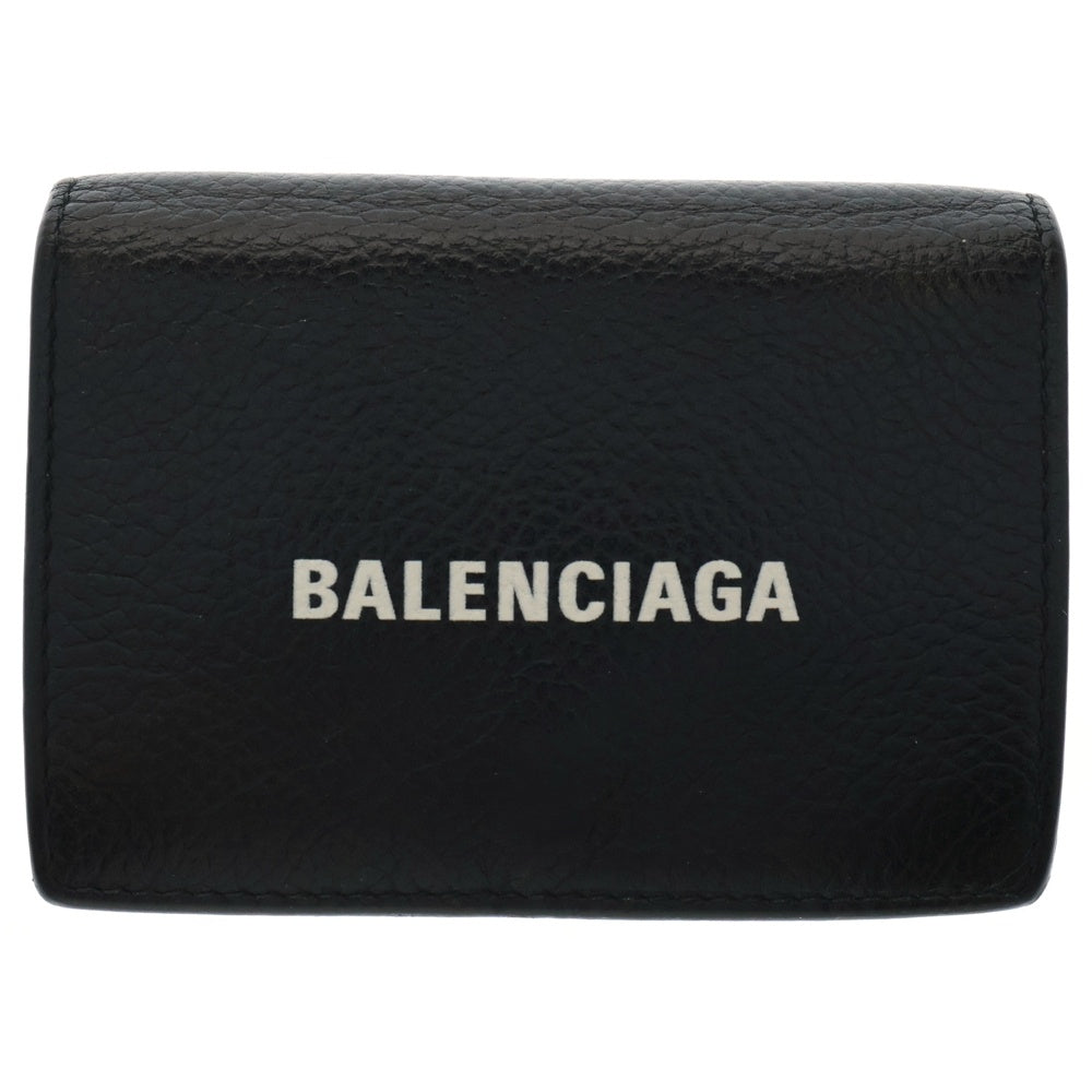 BALENCIAGA(バレンシアガ) CASH MINI WALLET レザーウォレット 3つ折り財布 ブラック 594312