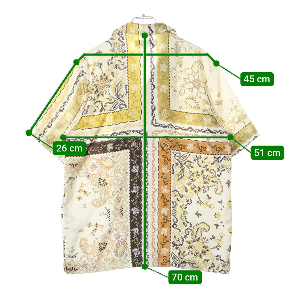 KITH(キス) 25SS Panelled Bandana Thompson Camp Collar Shirt パネルバンダナ トンプソン キャンプカラー 半袖シャツ マルチ 25-051-060-0040