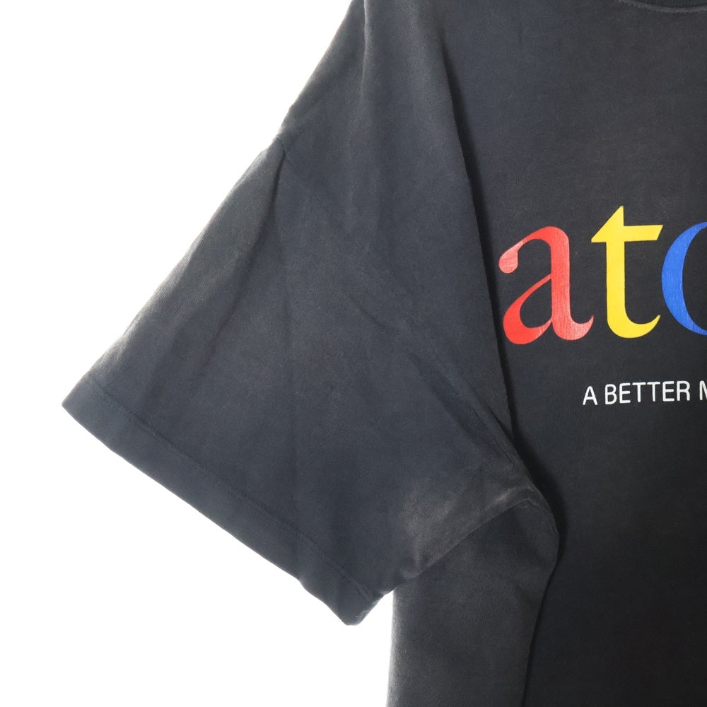 SATOSHI NAKAMOTO(サトシナカモト) 25SS SEARCH ENGINE TEE ダメージ加工 半袖Tシャツ ブラック SS25TE008