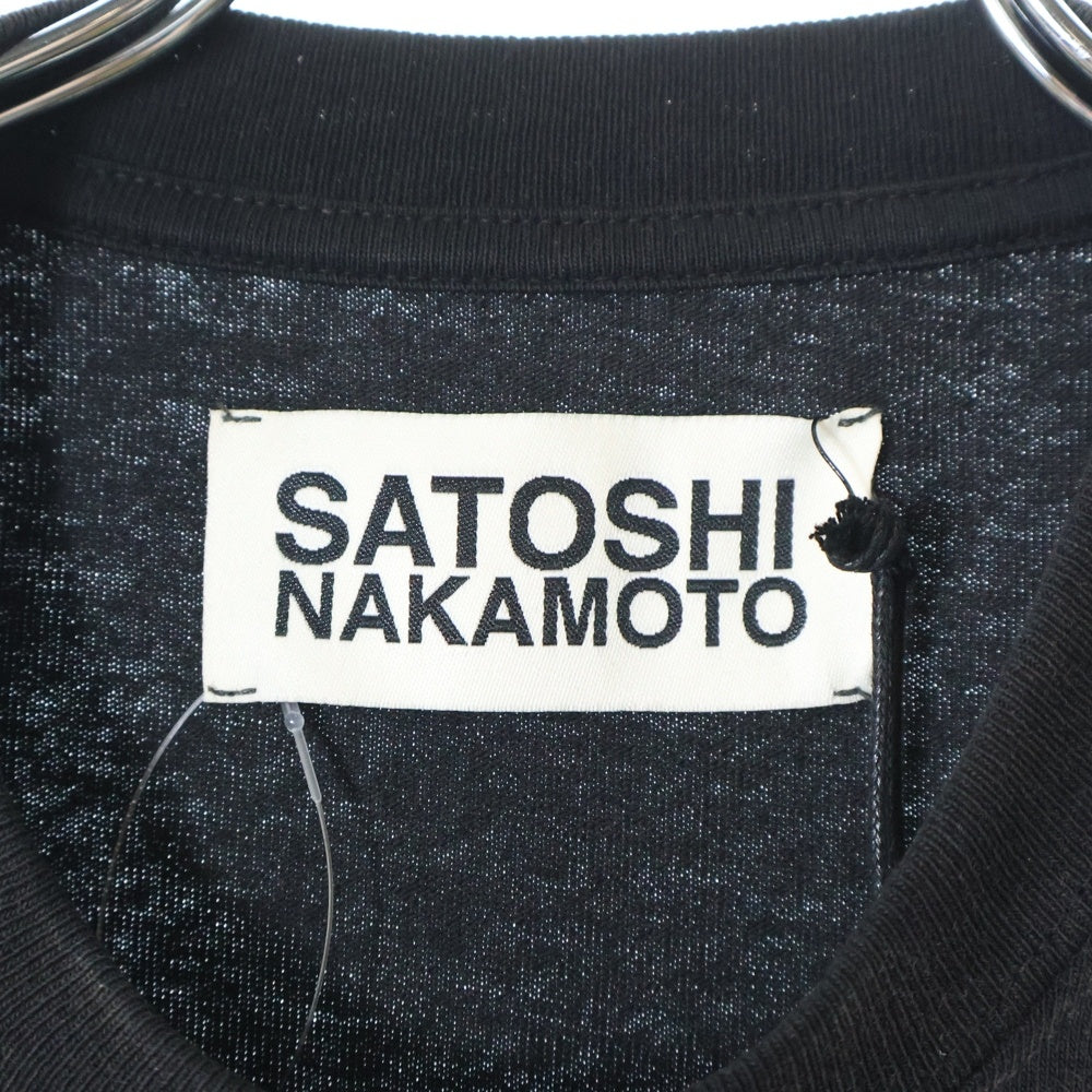 SATOSHI NAKAMOTO(サトシナカモト) 25SS SEARCH ENGINE TEE ダメージ加工 半袖Tシャツ ブラック SS25TE008