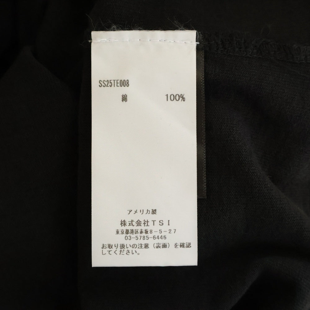 SATOSHI NAKAMOTO(サトシナカモト) 25SS SEARCH ENGINE TEE ダメージ加工 半袖Tシャツ ブラック SS25TE008