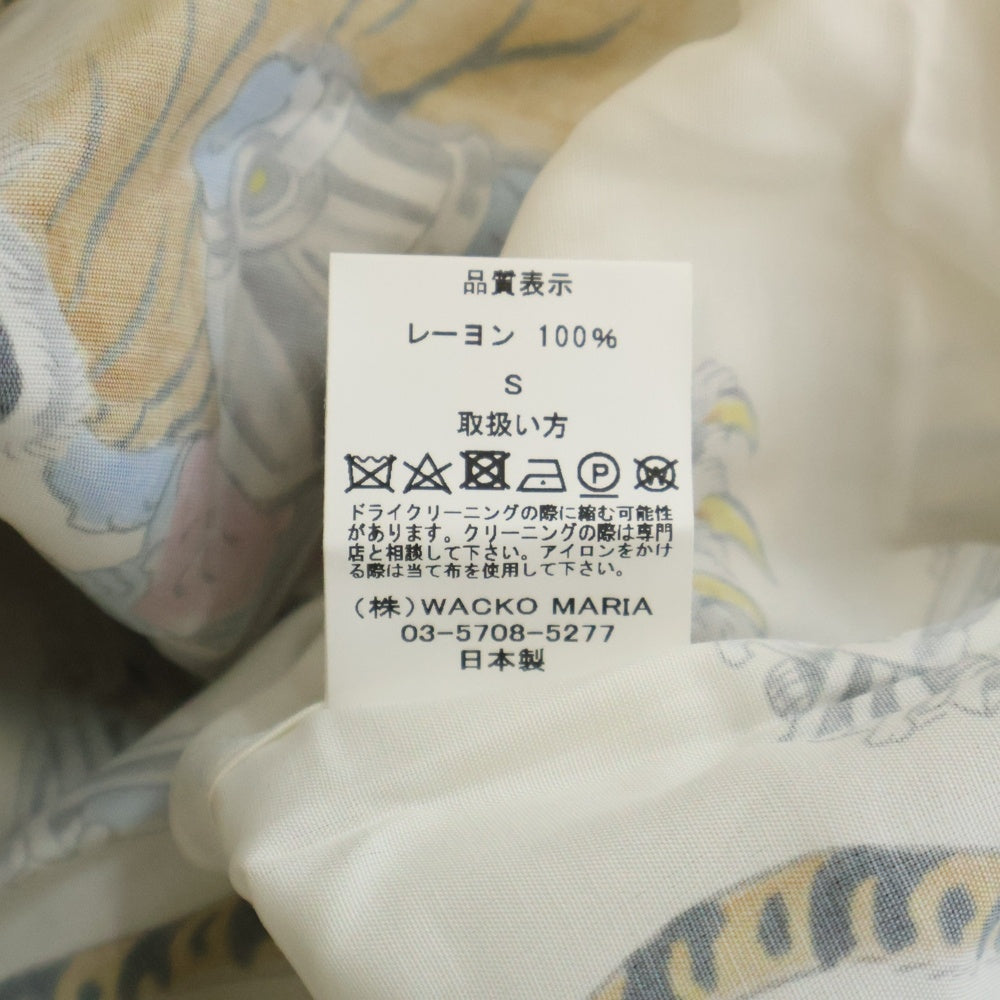 WACKO MARIA(ワコマリア) 23SS TIM LEHI HAWAIIAN SHIRT L/S ハワイアン 虎柄 長袖シャツ ホワイト