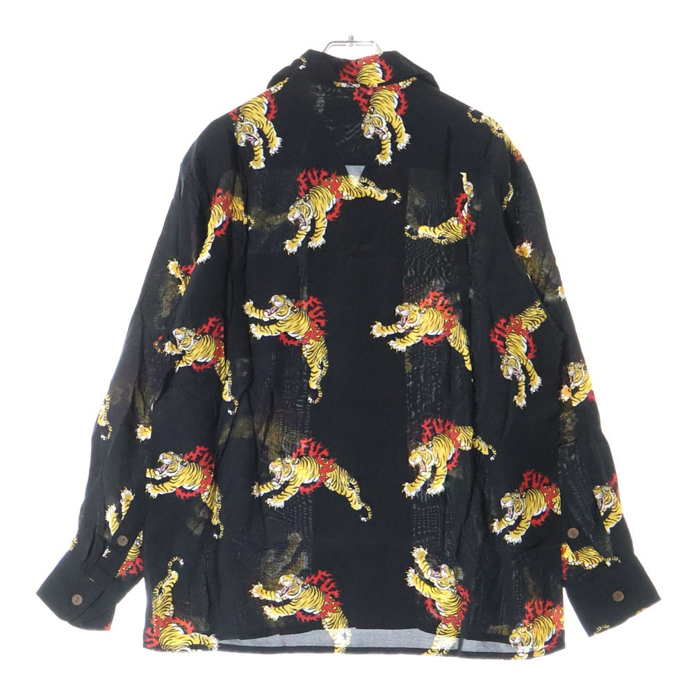WACKO MARIA(ワコマリア) 24AW TIM LEHI HAWAIIAN SHIRT L/S ハワイアン 虎柄 長袖シャツ ブラック
