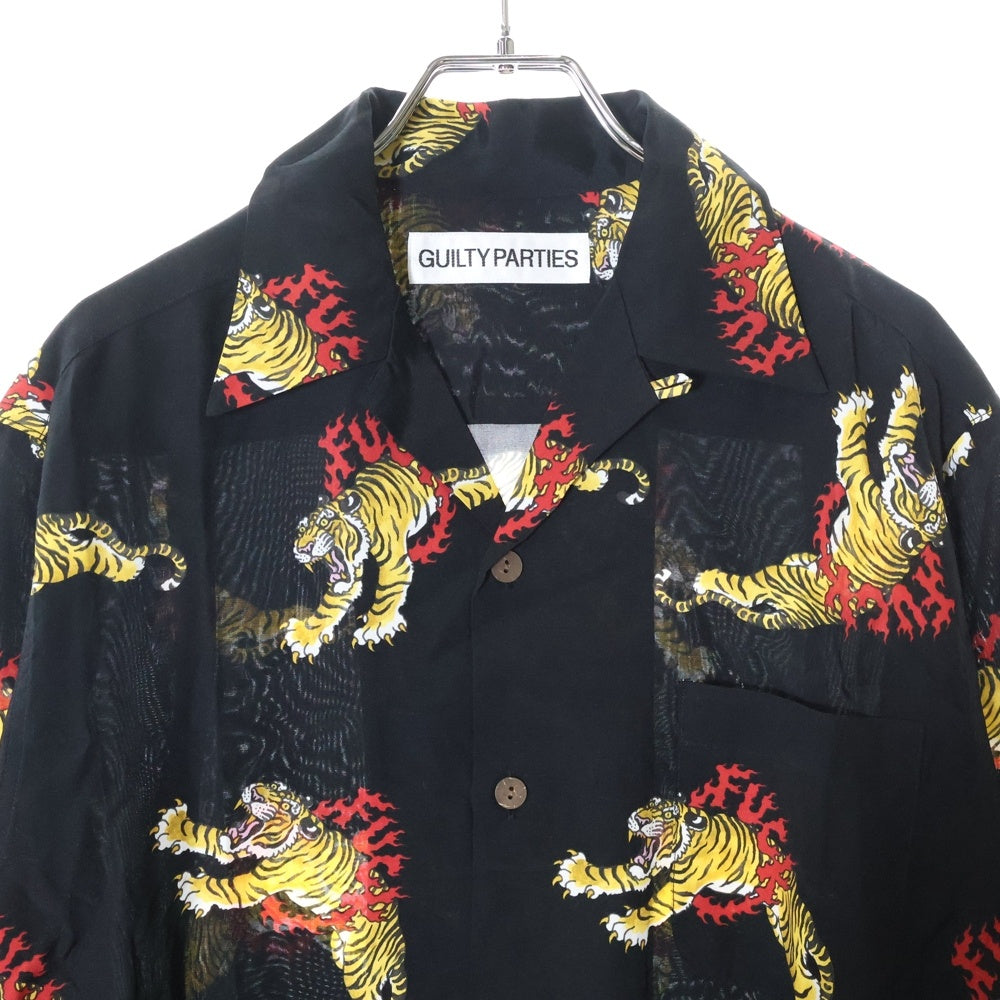WACKO MARIA(ワコマリア) 24AW TIM LEHI HAWAIIAN SHIRT L/S ハワイアン 虎柄 長袖シャツ ブラック