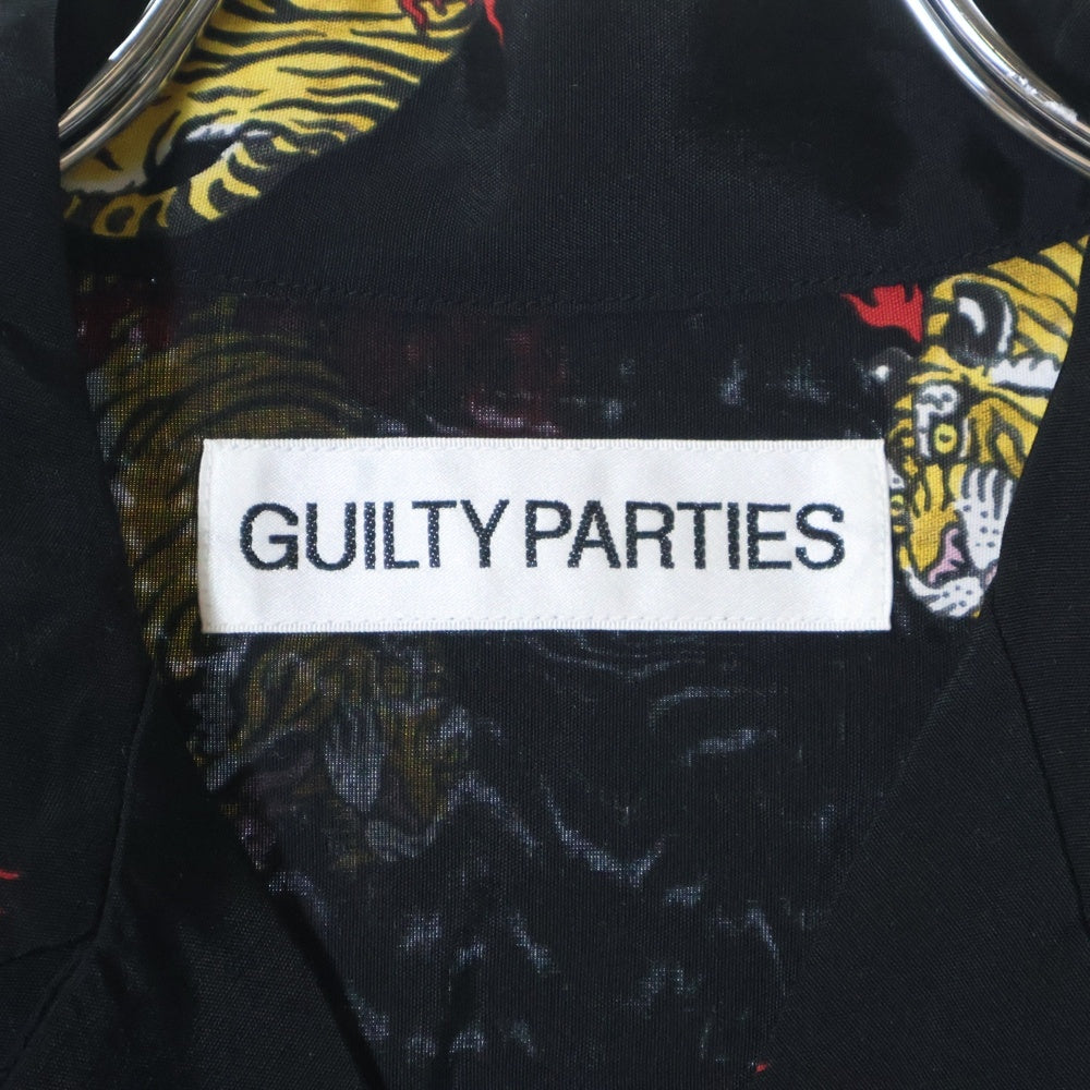 WACKO MARIA(ワコマリア) 24AW TIM LEHI HAWAIIAN SHIRT L/S ハワイアン 虎柄 長袖シャツ ブラック
