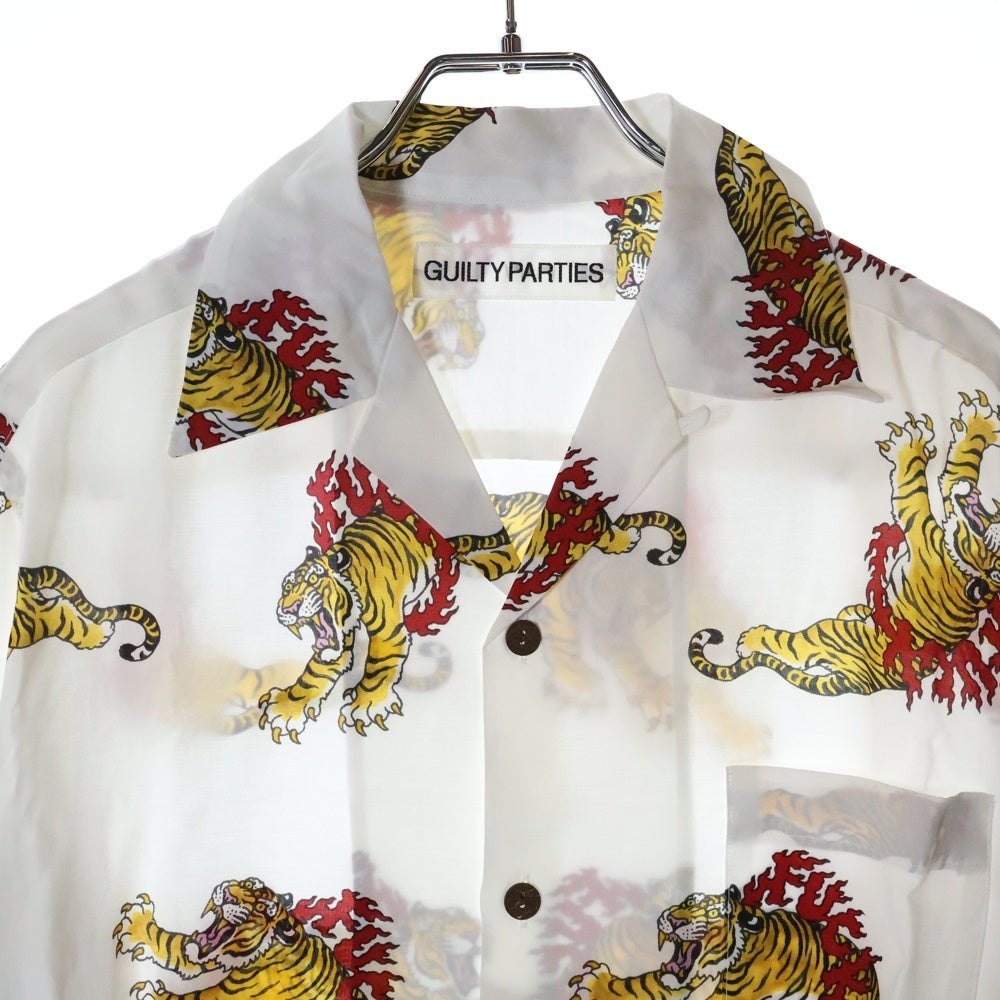 WACKO MARIA(ワコマリア) 24AW TIM LEHI HAWAIIAN SHIRT L/S ハワイアン 虎柄 長袖シャツ ホワイト