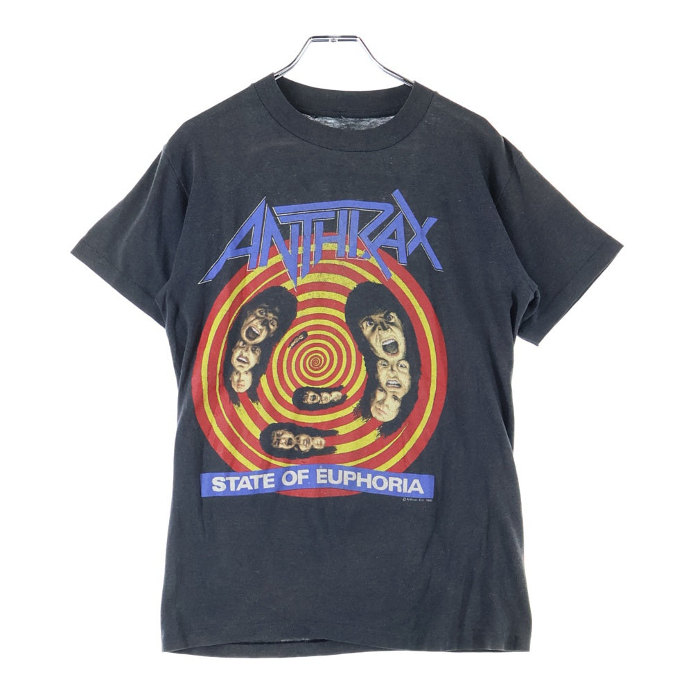 VINTAGE(ヴィンテージ) ANTHRAX State of Euphoria アンスラックス プリント 半袖カットソー クルーネック Tシャツ ブラック