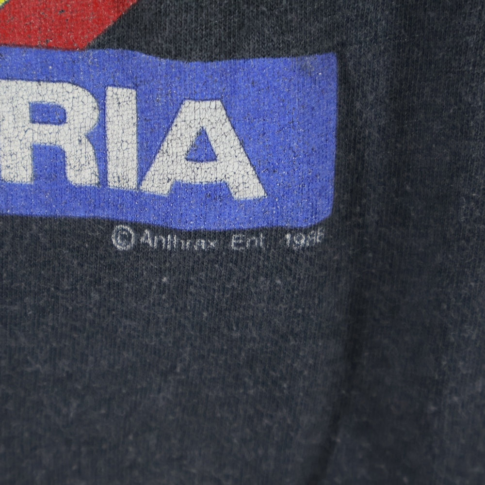 VINTAGE(ヴィンテージ) ANTHRAX State of Euphoria アンスラックス プリント 半袖カットソー クルーネック Tシャツ ブラック