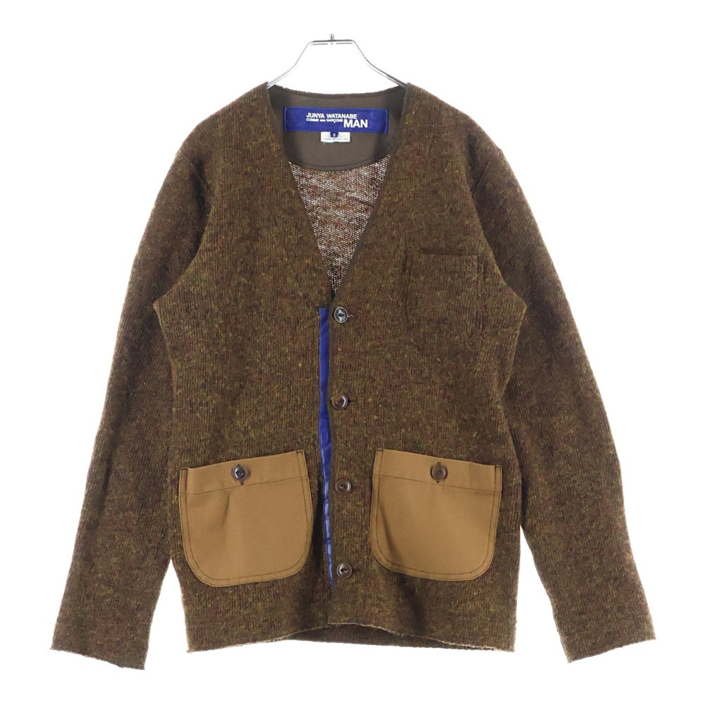 JUNYA WATANABE COMME des GARCONS(ジュンヤワタナベ コムデギャルソン) Patch Wool Cardigan エルボーパッチウールカーディガン WI-T001 ブラウン