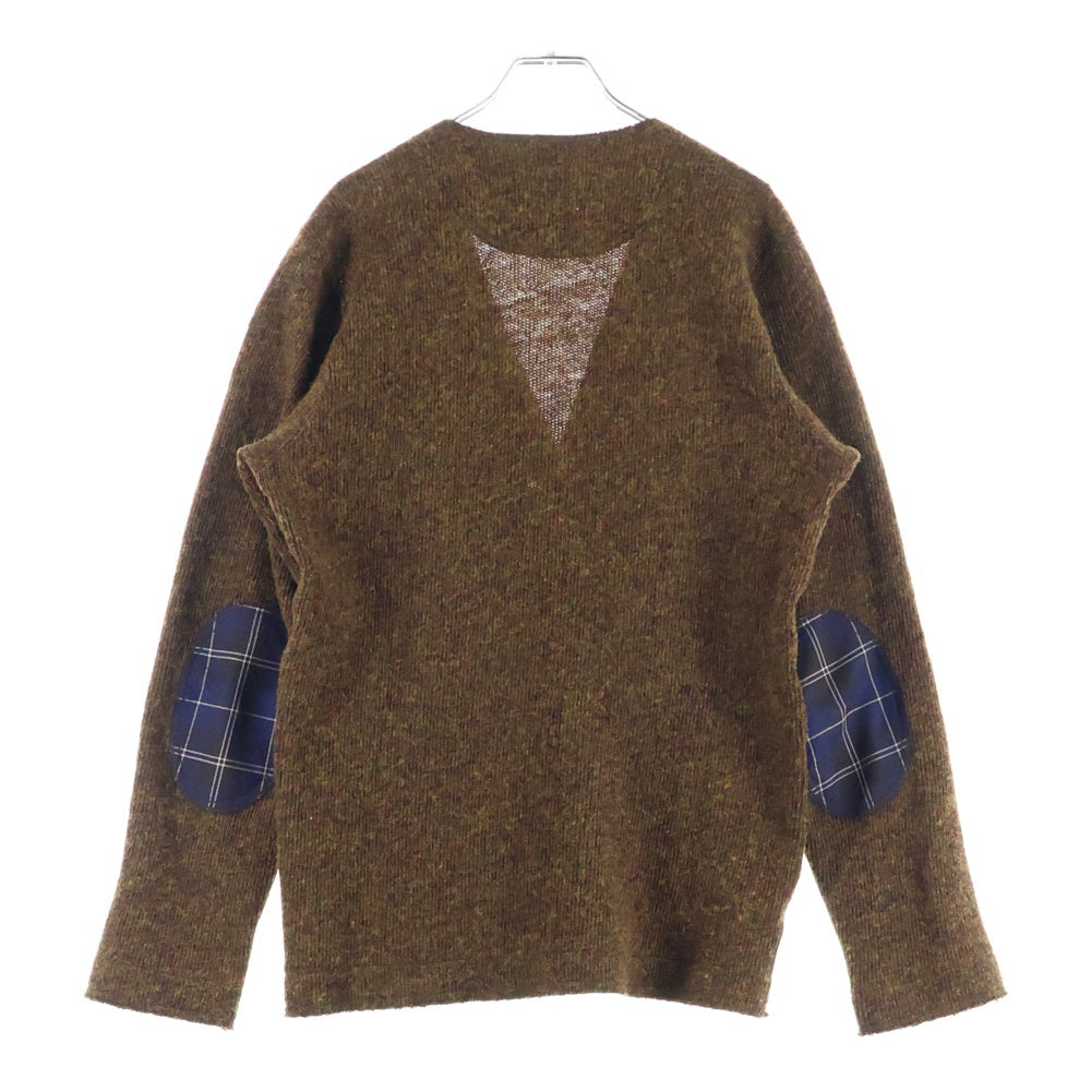 JUNYA WATANABE COMME des GARCONS(ジュンヤワタナベ コムデギャルソン) Patch Wool Cardigan エルボーパッチウールカーディガン WI-T001 ブラウン