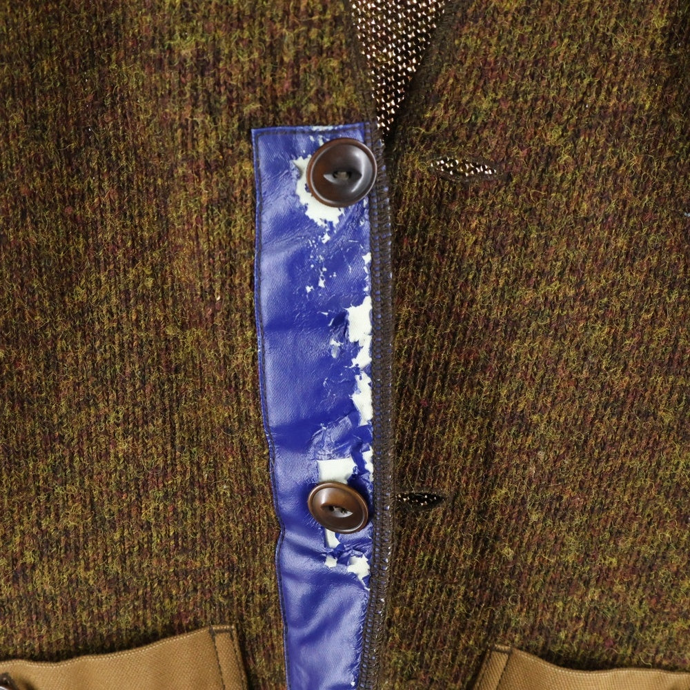 JUNYA WATANABE COMME des GARCONS(ジュンヤワタナベ コムデギャルソン) Patch Wool Cardigan エルボーパッチウールカーディガン WI-T001 ブラウン