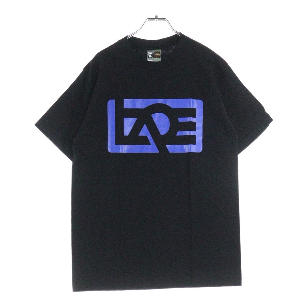 A BATHING APE(アベイシングエイプ) 90s ロゴプリントTシャツ クルーネック半袖Tシャツ ブラック/ブルー